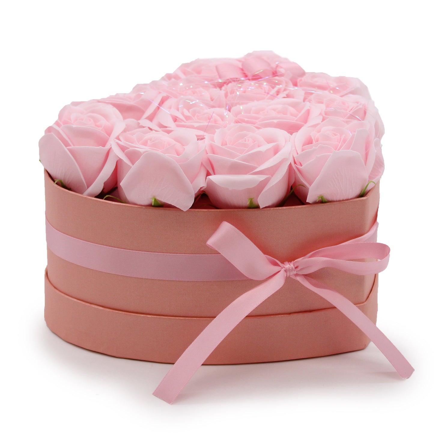 Soap Flower Gift Bouquet – Pink Roses (Heart)