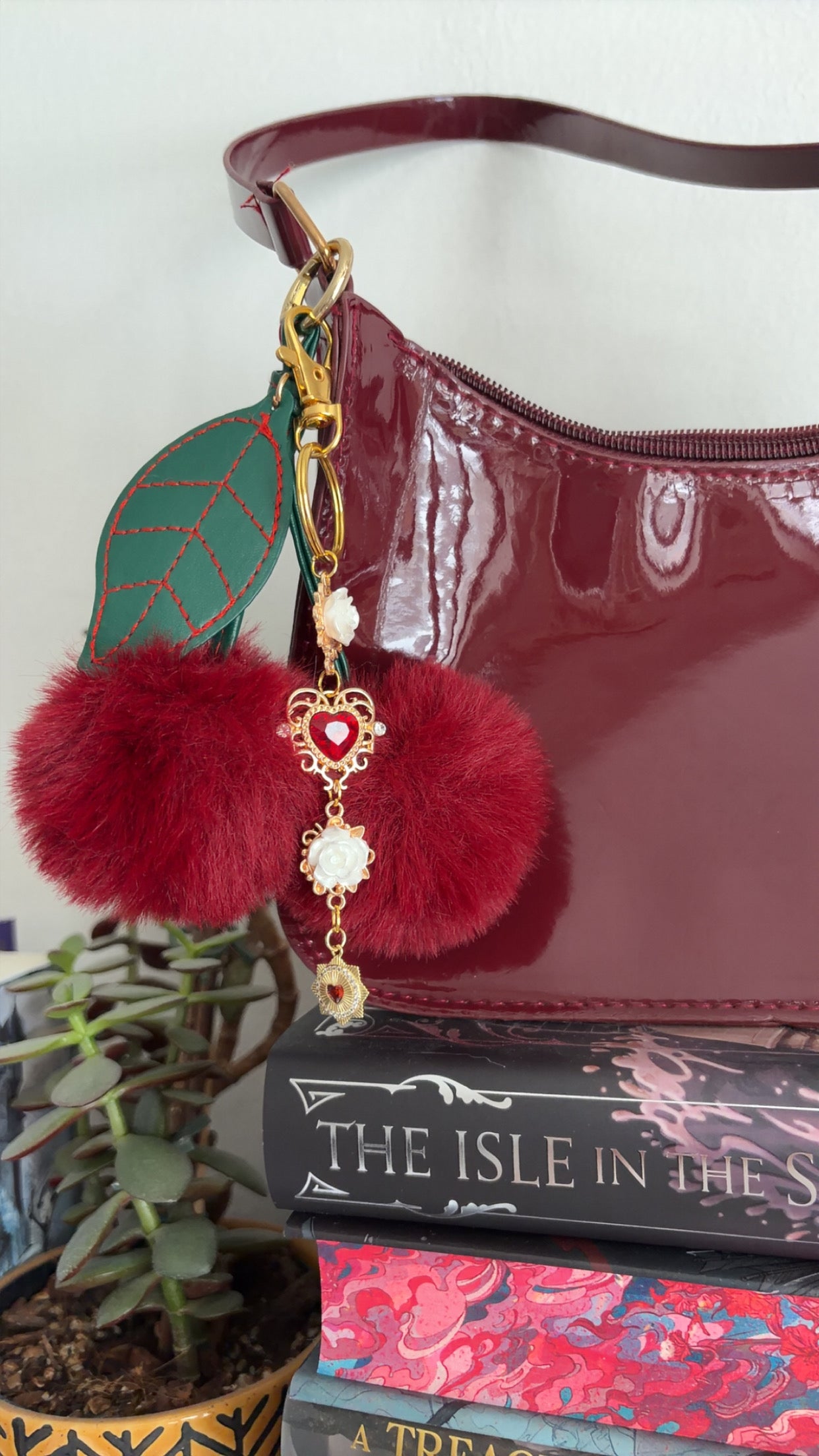 Handgjord Bag Charm – Rose Heirloom