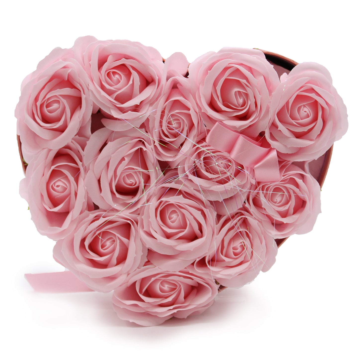 Soap Flower Gift Bouquet – Pink Roses (Heart)